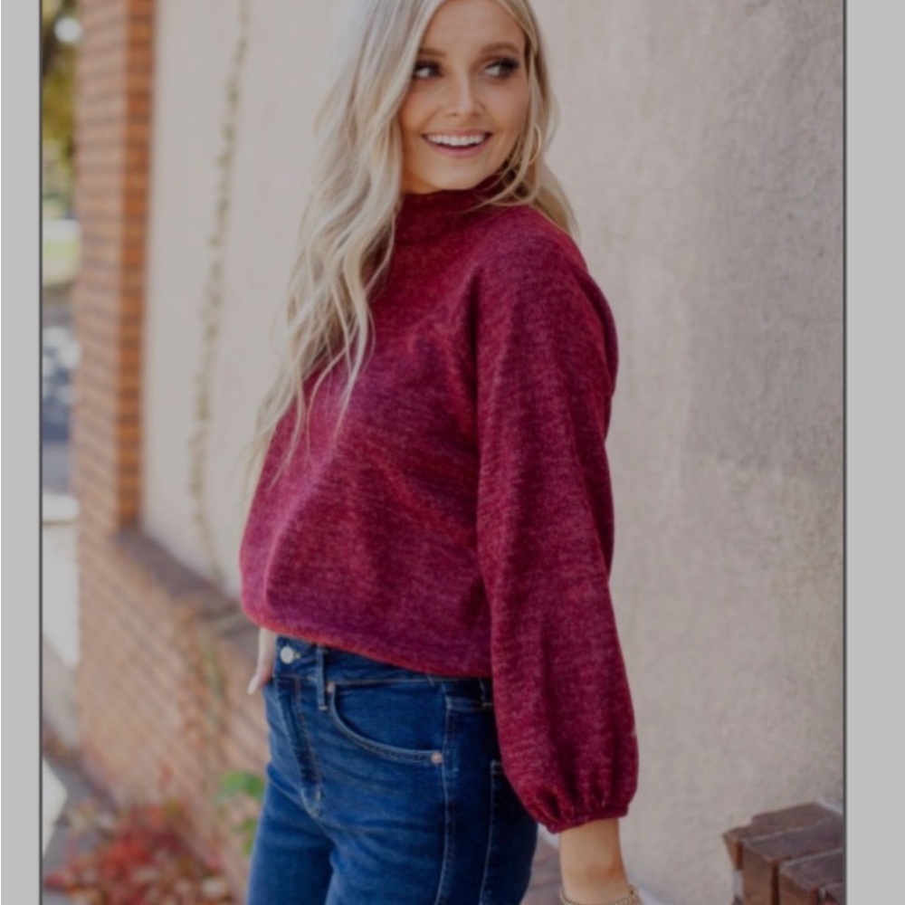 Lush Maroon Cowl Neck Sweater